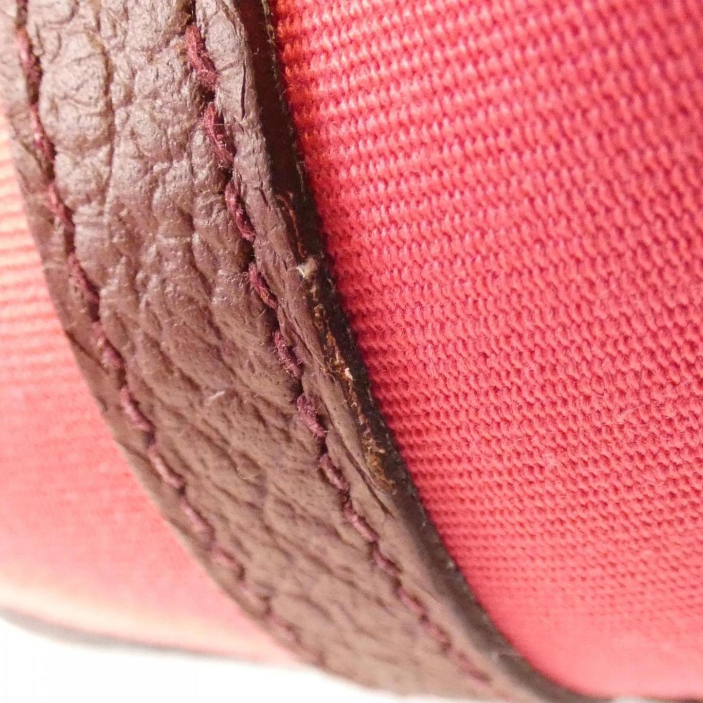 Hermes Bordeaux Pink Toile Officier Country Leather Handbag ( )