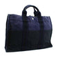 Hermes Black Navy Canvas Tote Bag ( )