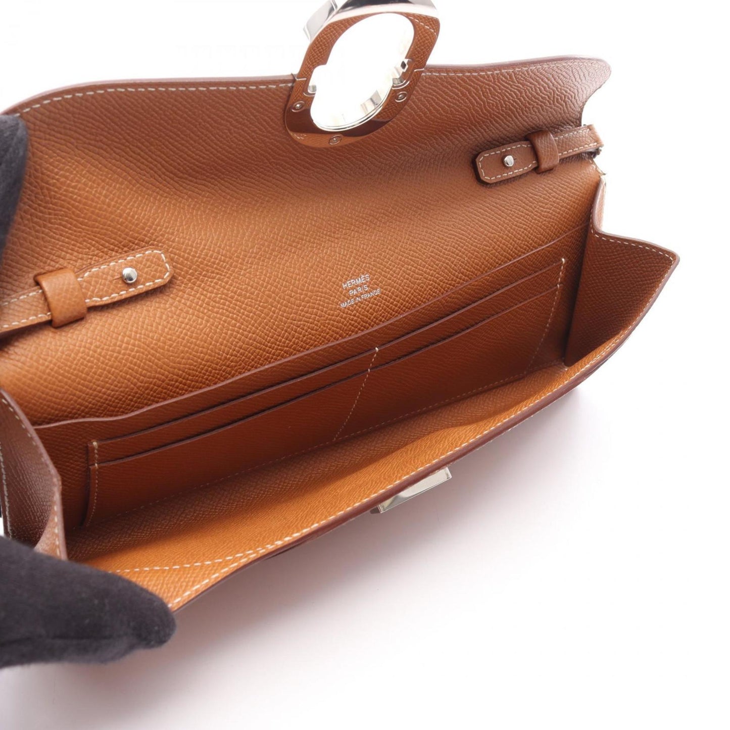Hermes Brown Gold Brown Epsom Leather Shoulder Bag ( )