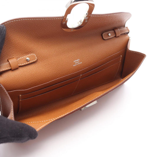 Hermes Brown Gold Brown Epsom Leather Shoulder Bag ( )