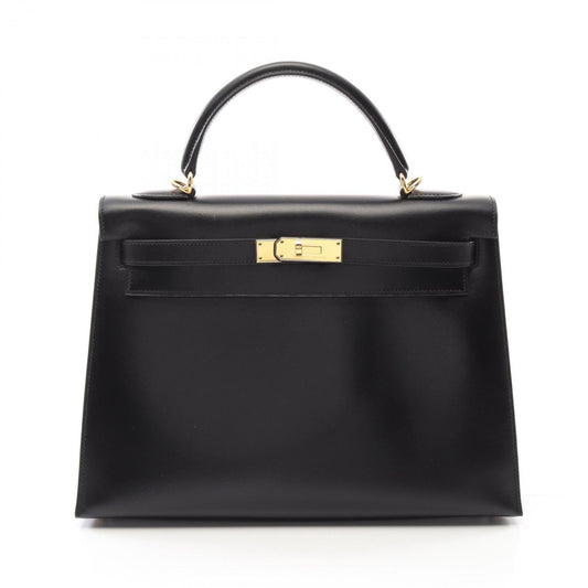 Hermes Black Box Calf Leather Handbag ( )
