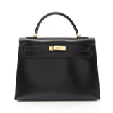 Hermes Black Box Calf Leather Handbag ( )