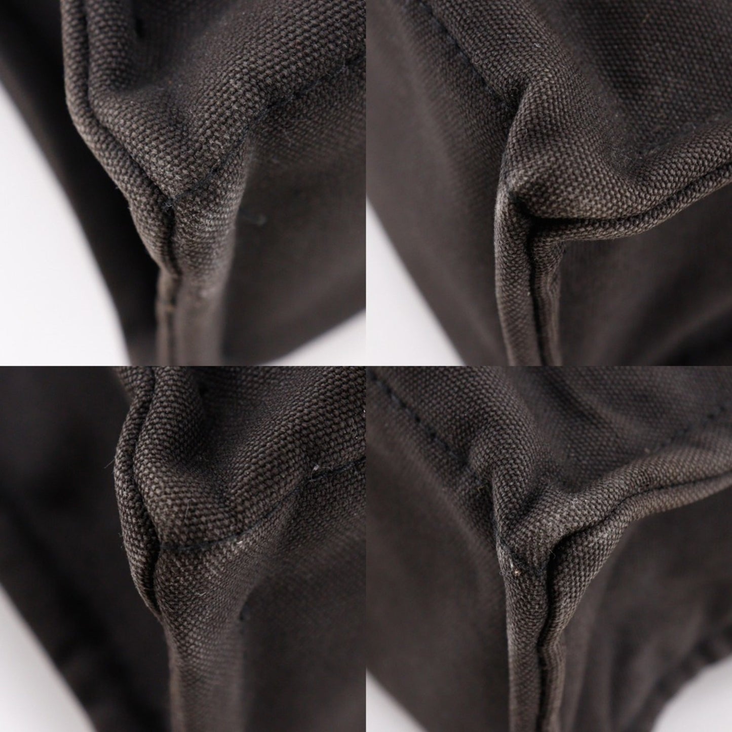 Hermes Black Cotton Canvas Handbag Tote Bag ( )