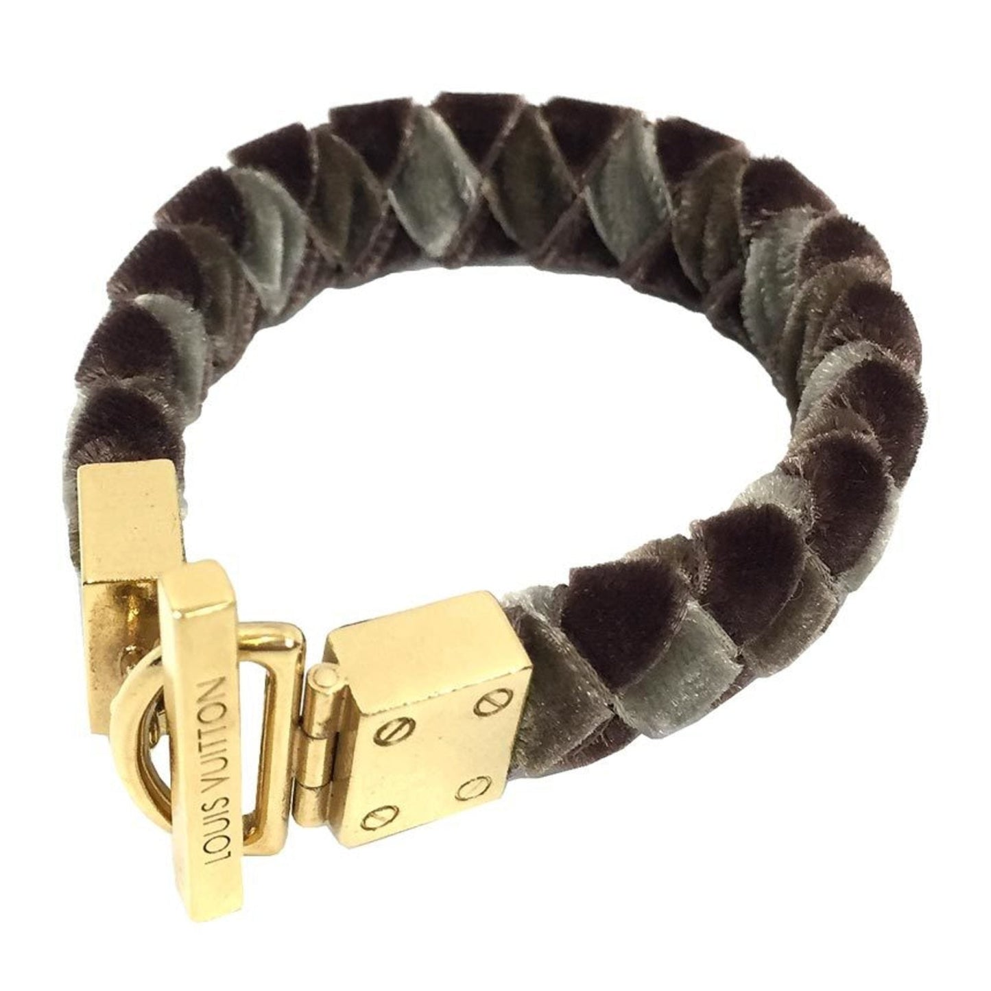 LOUIS VUITTON Velor Bracelet Khaki x Brown