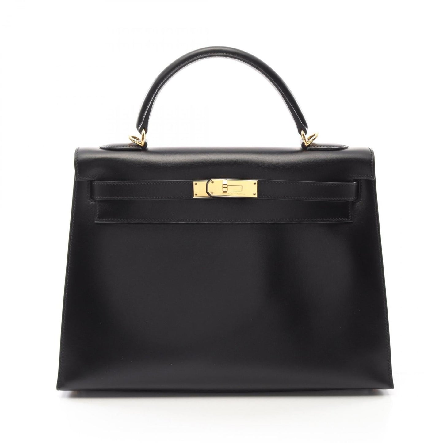 Hermes Black Box Calf Leather Handbag ( )