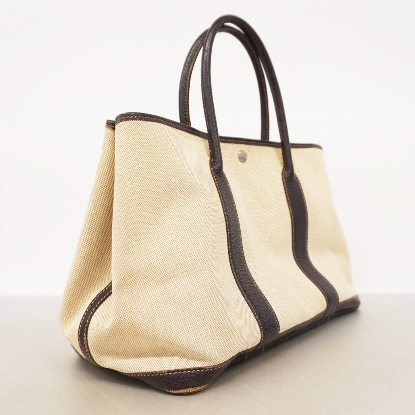 Hermes Brown Toile H Tote Bag ( )