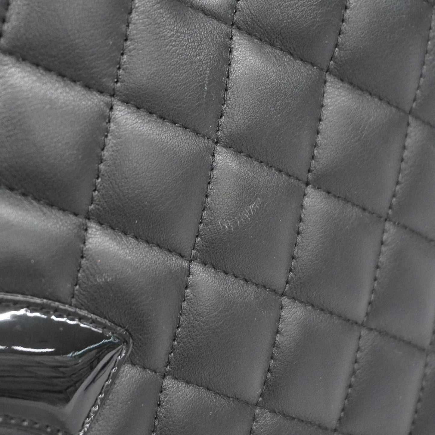 CHANEL Ligne Cambon Tote Bag Women's Leather Black