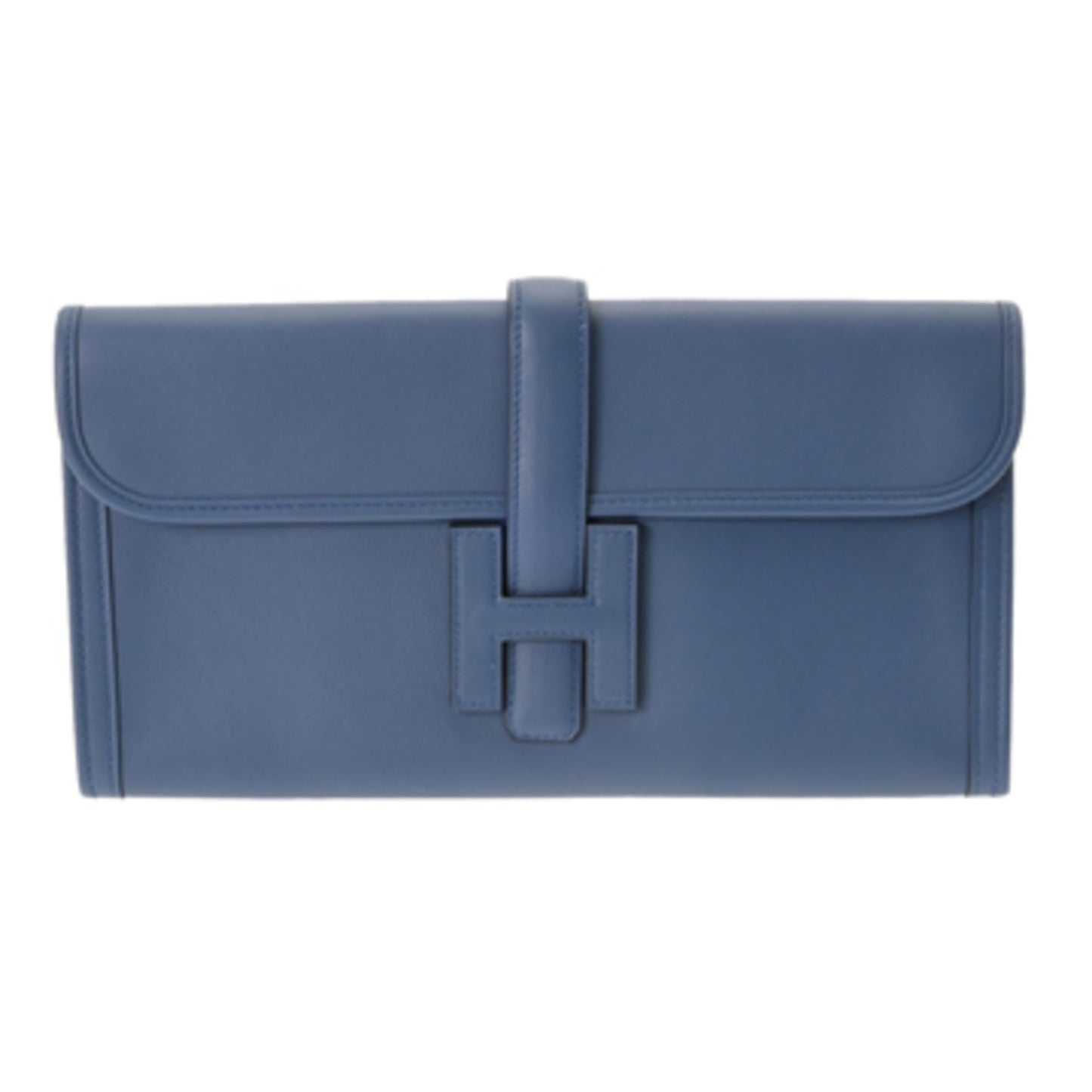 Hermes Blue Agate Swift Leather Clutch Bag ( )