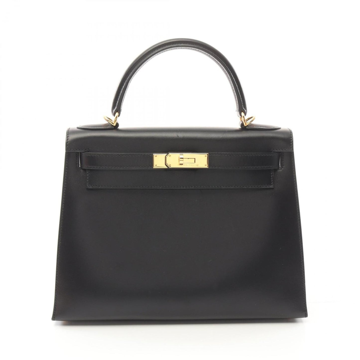 Hermes Black Box Calf Leather Leather Handbag ( )