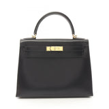 Hermes Black Box Calf Leather Leather Handbag ( )