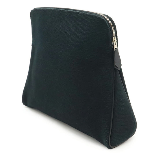 Hermes Black Canvas Leather Pouch ( )