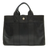 Hermes Black Leather Handbag Tote Bag ( )
