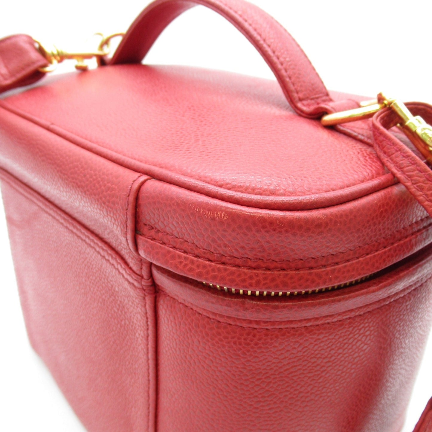 CHANEL 2way vanity bag Red Caviar Skin [Grained Calf]