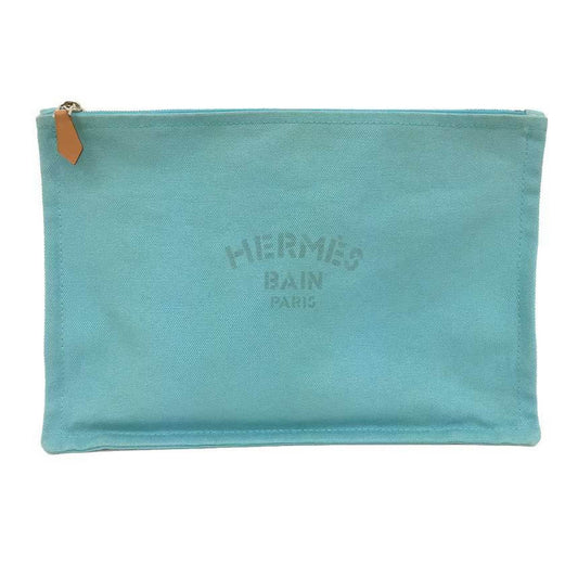Hermes Blue Canvas Pouch ( )