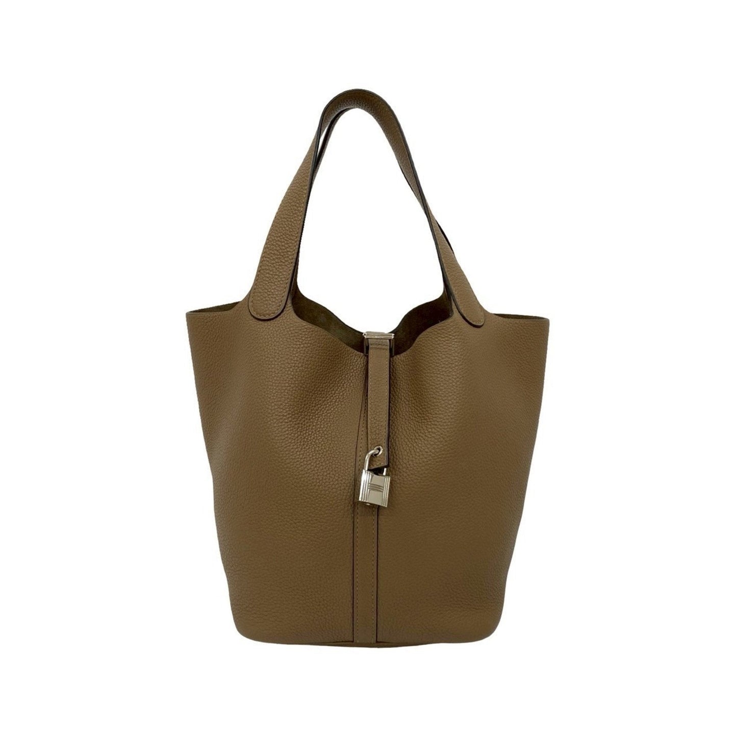 Hermes Beige Taurillon Clemence Leather Handbag Tote Bag ( )