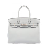 Hermes Blue Taurillon Clemence Leather Handbag ( )