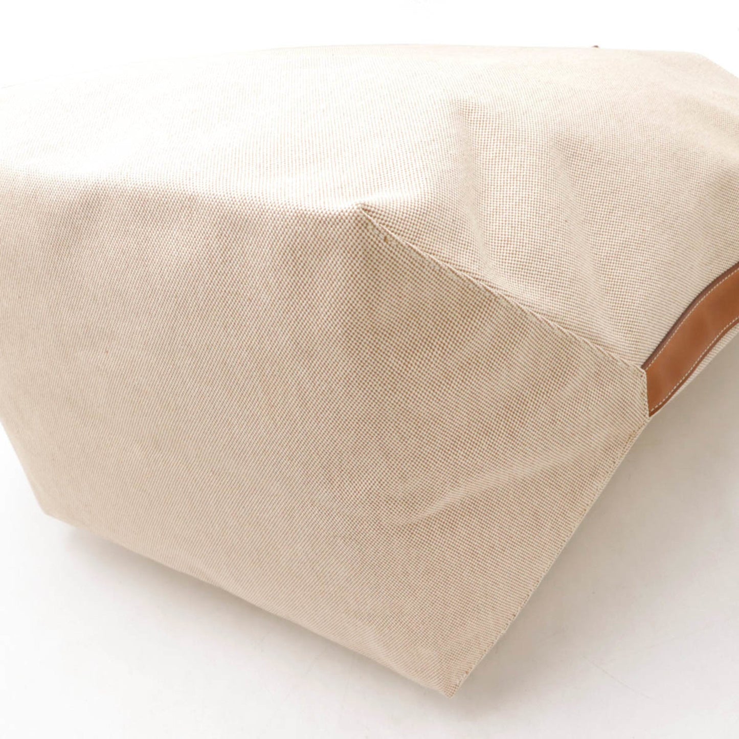 Hermes Beige Brown Toile H Straw Barenia Leather Tote Bag ( )