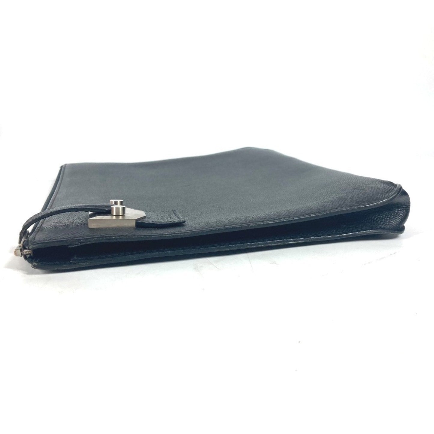 Hermes Black Epsom Leather Clutch Bag Pouch ( )