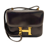 Hermes Dark Brown Leather Shoulder Bag ( )
