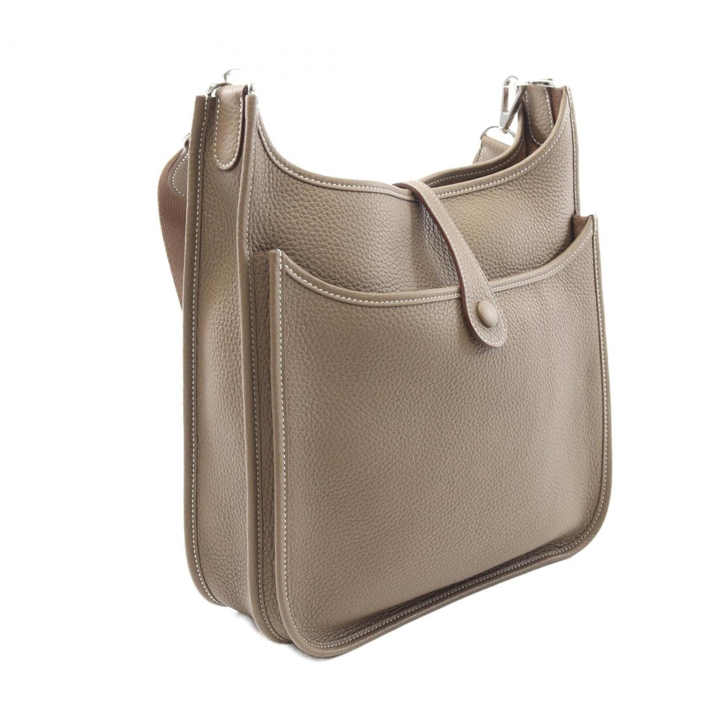 Hermes Brown Etoupe Gray Taurillon Clemence Leather Leather Shoulder Bag ( )