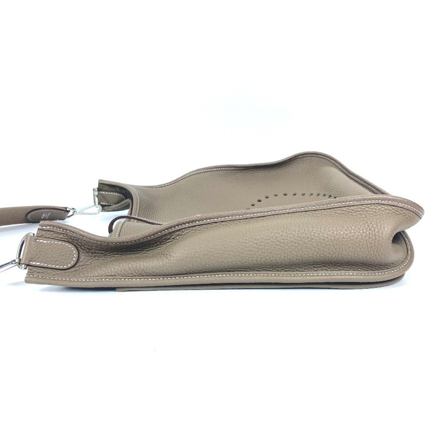 Hermes Beige Etoupe Gray Taurillon Clemence Leather Shoulder Bag ( )