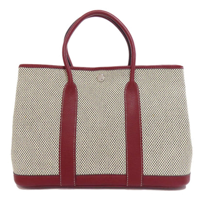 Hermes Bordeaux Gray Canvas Handbag ( )