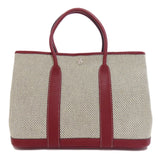 Hermes Bordeaux Gray Canvas Handbag ( )
