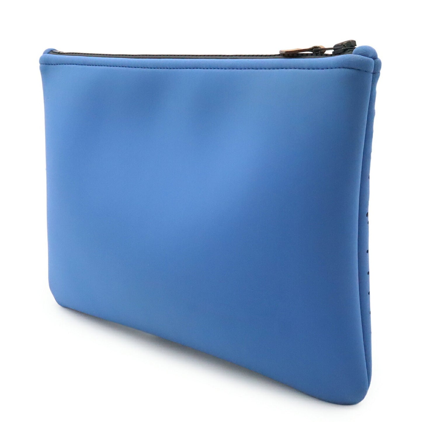 Hermes Blue Polyamide Leather Clutch Bag Pouch ( )