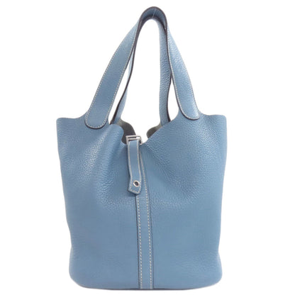 Hermes Blue Light Blue Taurillon Clemence Leather Handbag ( )