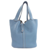 Hermes Blue Light Blue Taurillon Clemence Leather Handbag ( )