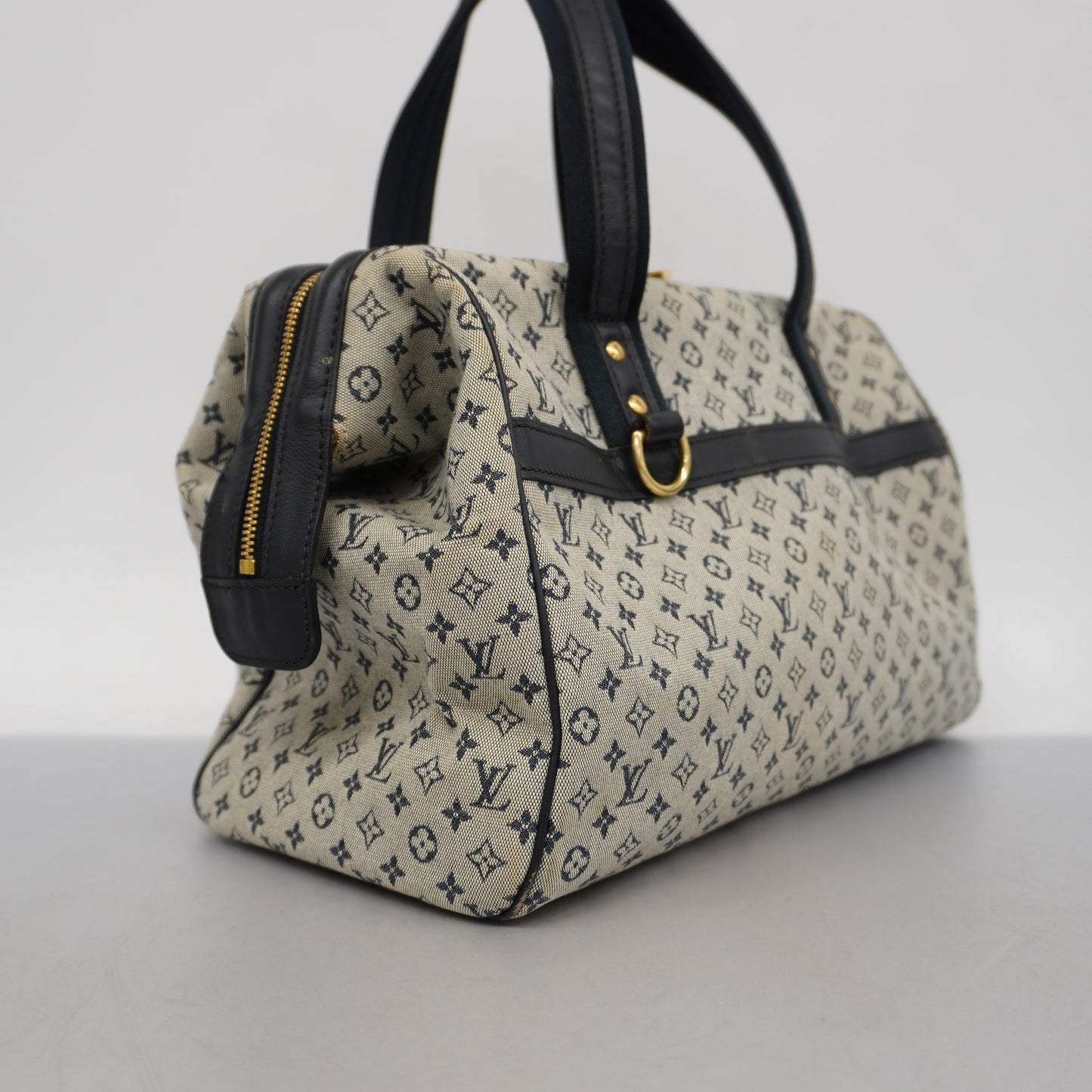 LOUIS VUITTONAuth  Monogram Mini Josephine GM M92211 Handbag Blue