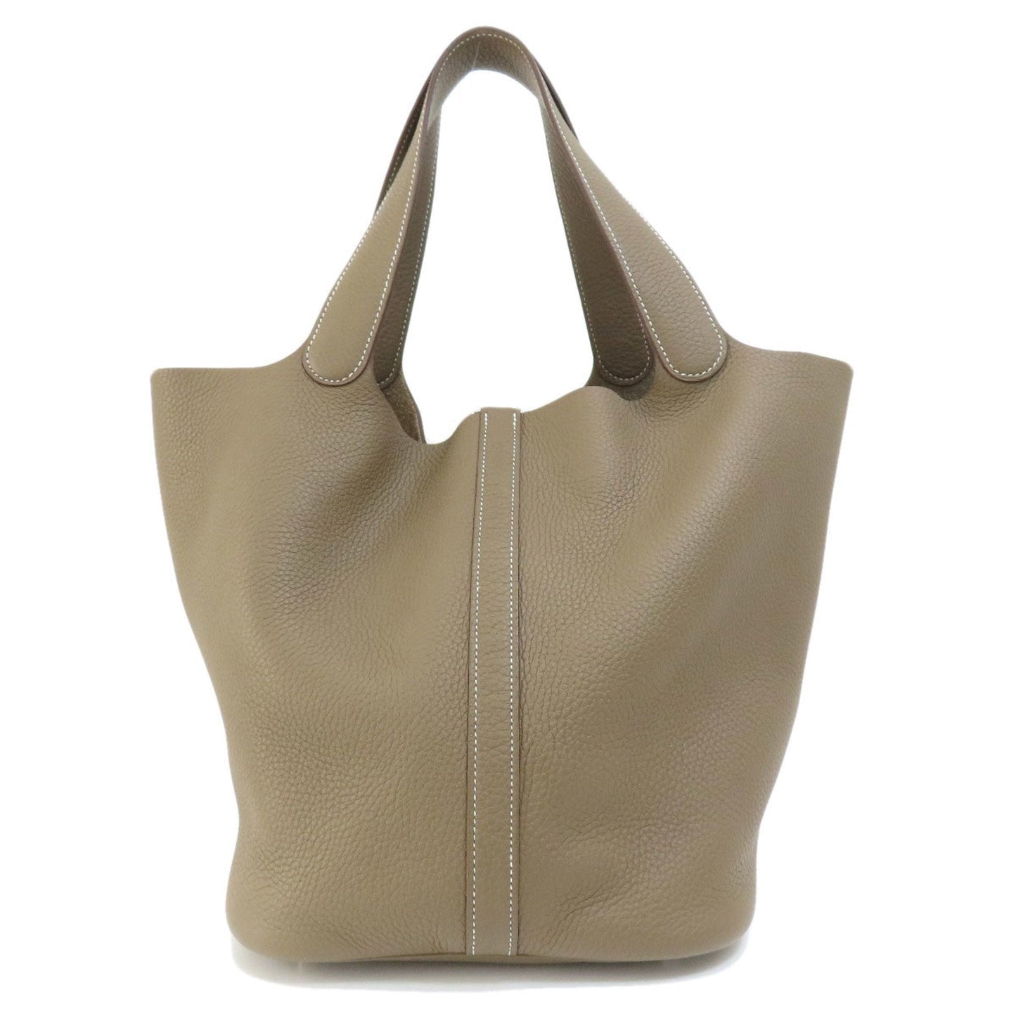 Hermes Etoupe Gray Taurillon Clemence Leather Handbag ( )