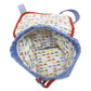 Hermes Blue Red Color Canvas Backpack ( )
