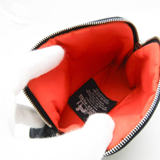 Hermes Bolide Black Brown Cotton Leather Pouch ( )