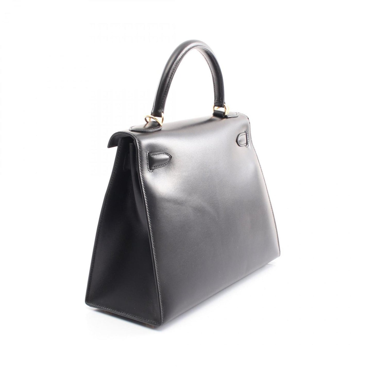 Hermes Black Box Calf Leather Leather Handbag ( )