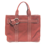 Hermes Bordeaux Canvas Leather Tote Bag ( )