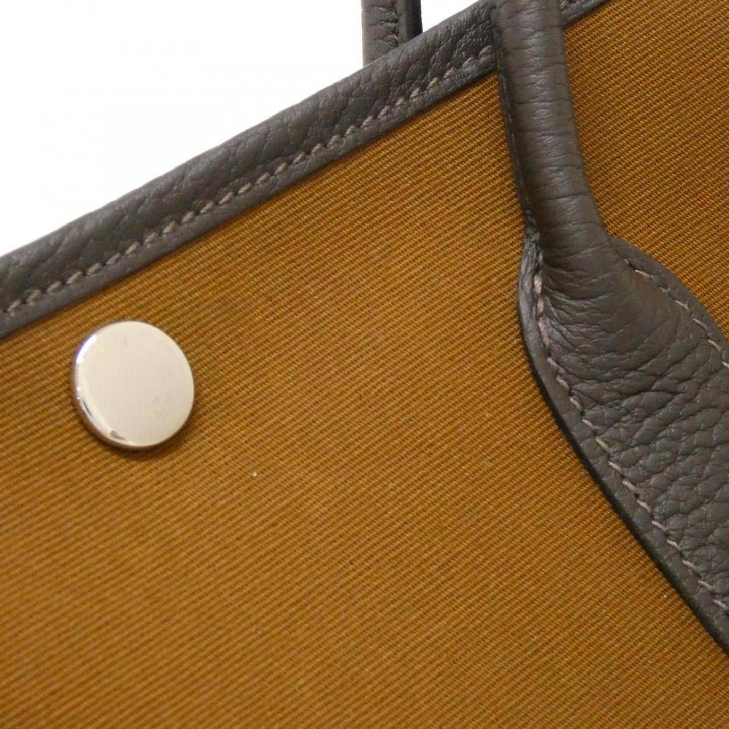 Hermes Alezan Ebene Toile Officier Negonda Leather Handbag ( )