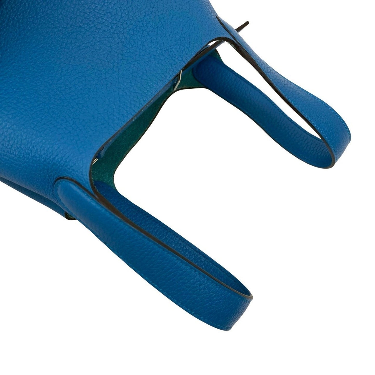 Hermes Blue Taurillon Clemence Leather Handbag Tote Bag ( )