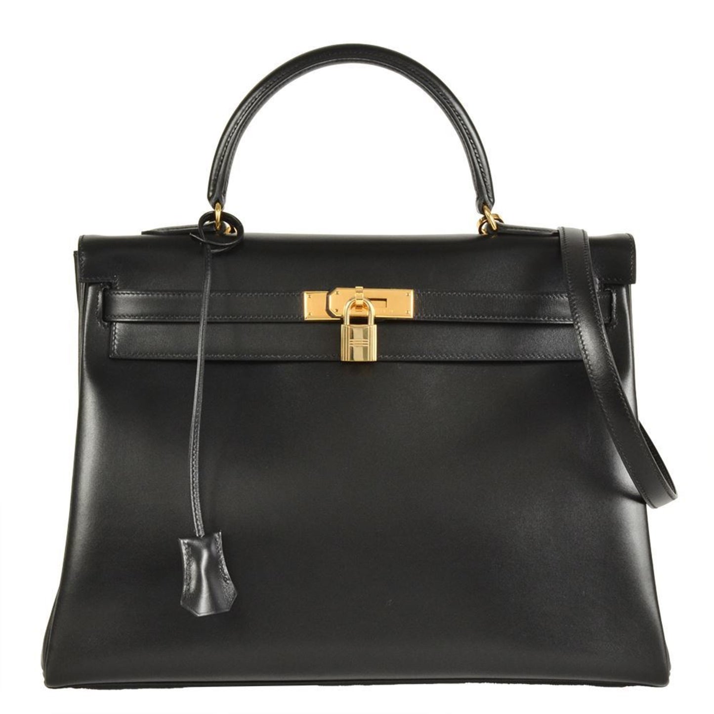 Hermes Black Box Calf Leather Handbag ( )