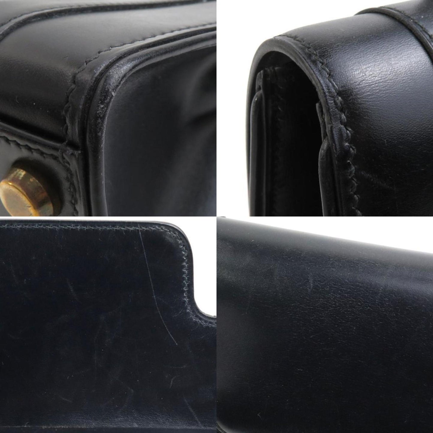 Hermes Black Box Calf Leather Handbag ( )