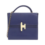 Hermes Bleu Saphir Chevre Leather Handbag ( )