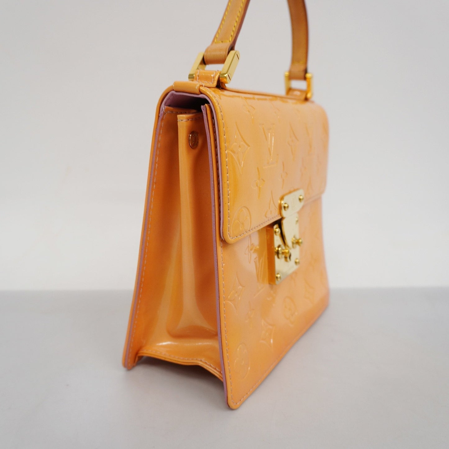 LOUIS VUITTONAuth  Monogram Vernis Spring Street M91033 Handbag Rose