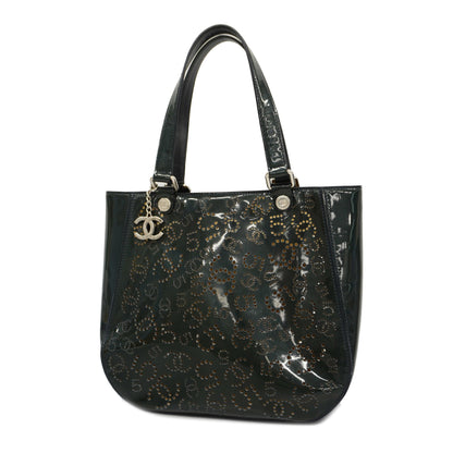 CHANEL   Tote Bag Punching Women's Patent Leather Tote Bag Black