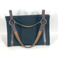 Hermes Black Brown Canvas Shoulder Bag Tote Bag ( )