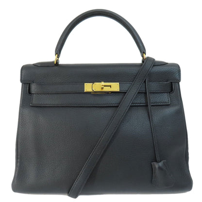 Hermes Black Taurillon Clemence Leather Handbag ( )