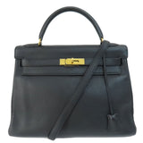 Hermes Black Taurillon Clemence Leather Handbag ( )