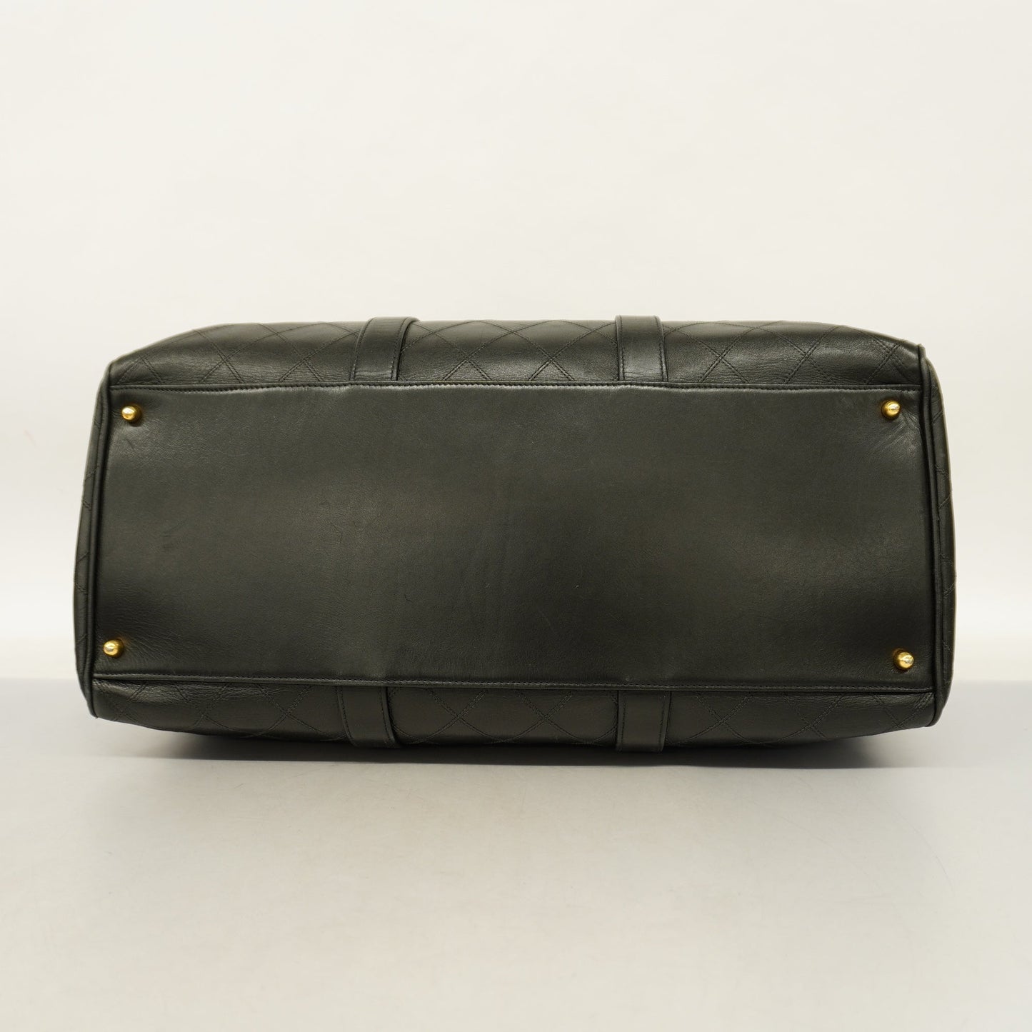 CHANEL   Bicolor Boston Bag Women,Men,Unisex Leather Boston Bag Black