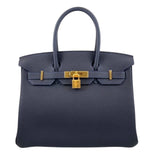 Hermes Blue Nuit Togo Leather Handbag ( )