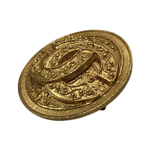 CHANEL 94A Coco Mark Gold Brooch Logo Accessory Jewelry     Ladies