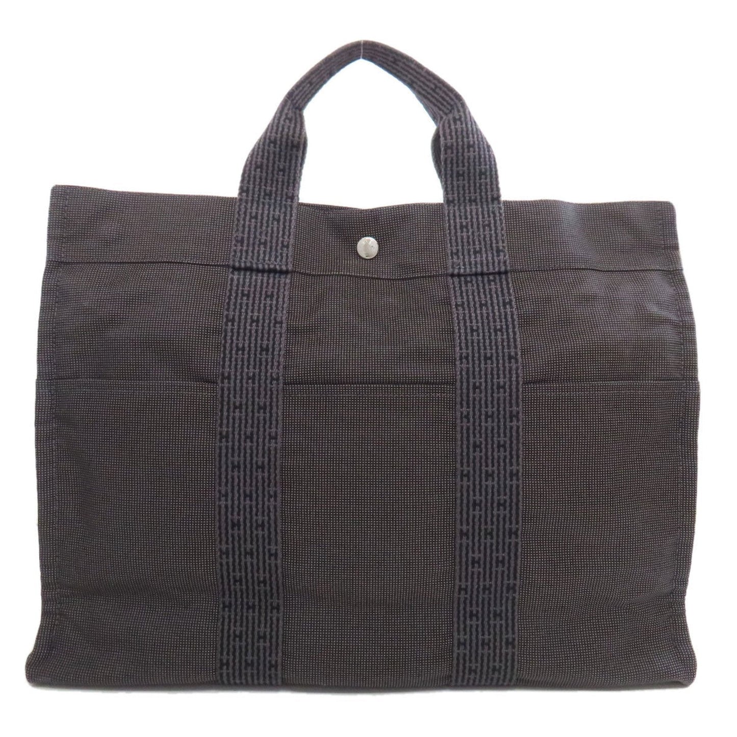 Hermes Black Canvas Tote Bag ( )